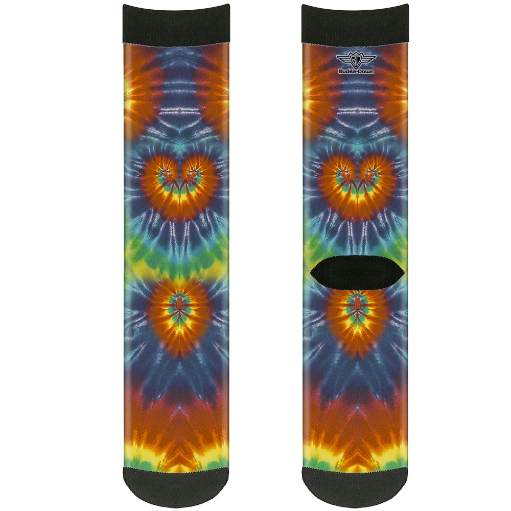 Sock Pair - Polyester - Tie Dye Swirl Multi Color - CREW Socks Buckle-Down   