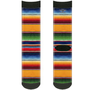 Sock Pair - Polyester - Zarape2 Vertical Multi Color Stripe - CREW Socks Buckle-Down   