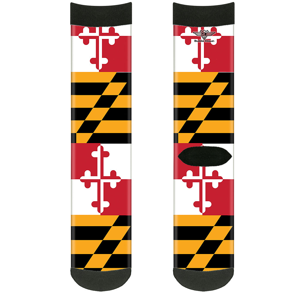 Sock Pair - Polyester - Maryland Flags - CREW Socks Buckle-Down   