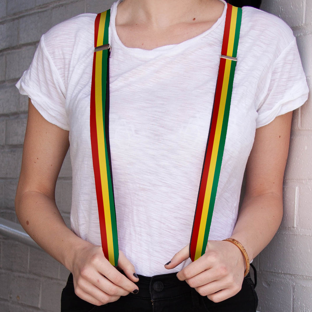 Suspenders - 1.0" - Rasta Suspenders Buckle-Down   