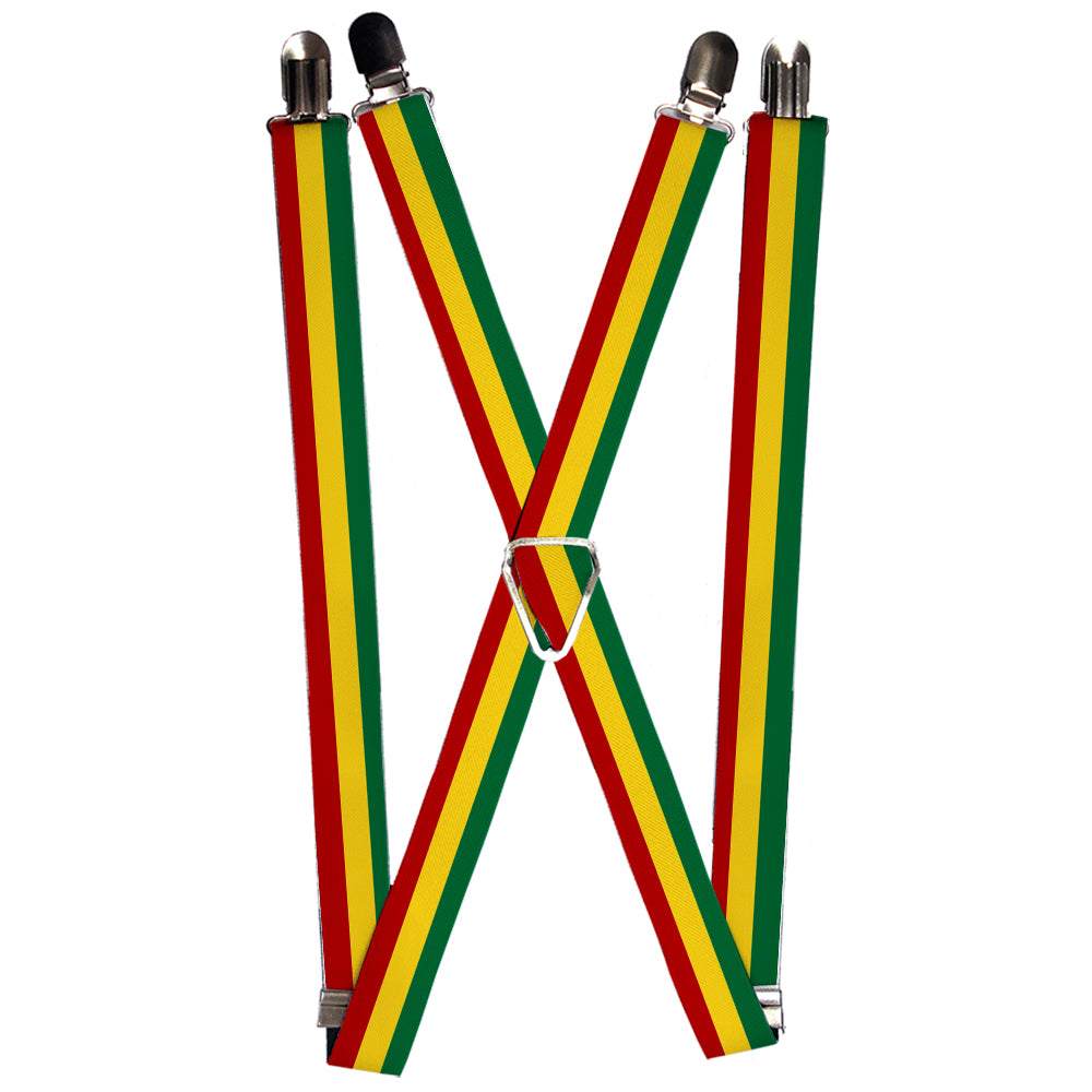 Suspenders - 1.0" - Rasta Suspenders Buckle-Down   