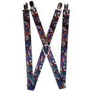 Suspenders - 1.0" - 3-D TV Cats in Space Suspenders Buckle-Down   
