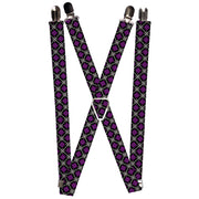 Suspenders - 1.0" - Argyle Black/Gray/Purple Suspenders Buckle-Down   