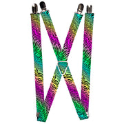 Suspenders - 1.0" - Animal Skins Rainbow/Black Suspenders Buckle-Down   