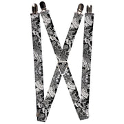 Suspenders - 1.0" - BD Skull w/Roses Suspenders Buckle-Down   