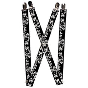 Suspenders - 1.0" - Butterfly Garden2 Black/White Suspenders Buckle-Down   