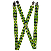 Suspenders - 1.0" - Brazil Flags Suspenders Buckle-Down   