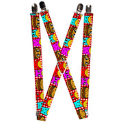 Suspenders - 1.0" - Burger & Fries Cartoon Suspenders Buckle-Down   