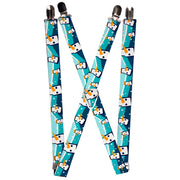 Suspenders - 1.0" - Block Penguins Navy Suspenders Buckle-Down   