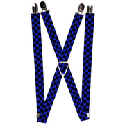 Suspenders - 1.0" - Checker Black/Neon Blue Suspenders Buckle-Down   