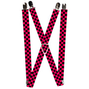Suspenders - 1.0" - Checker Black/Neon Pink Suspenders Buckle-Down   