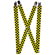 Suspenders - 1.0" - Checker Black/Neon Yellow Suspenders Buckle-Down   
