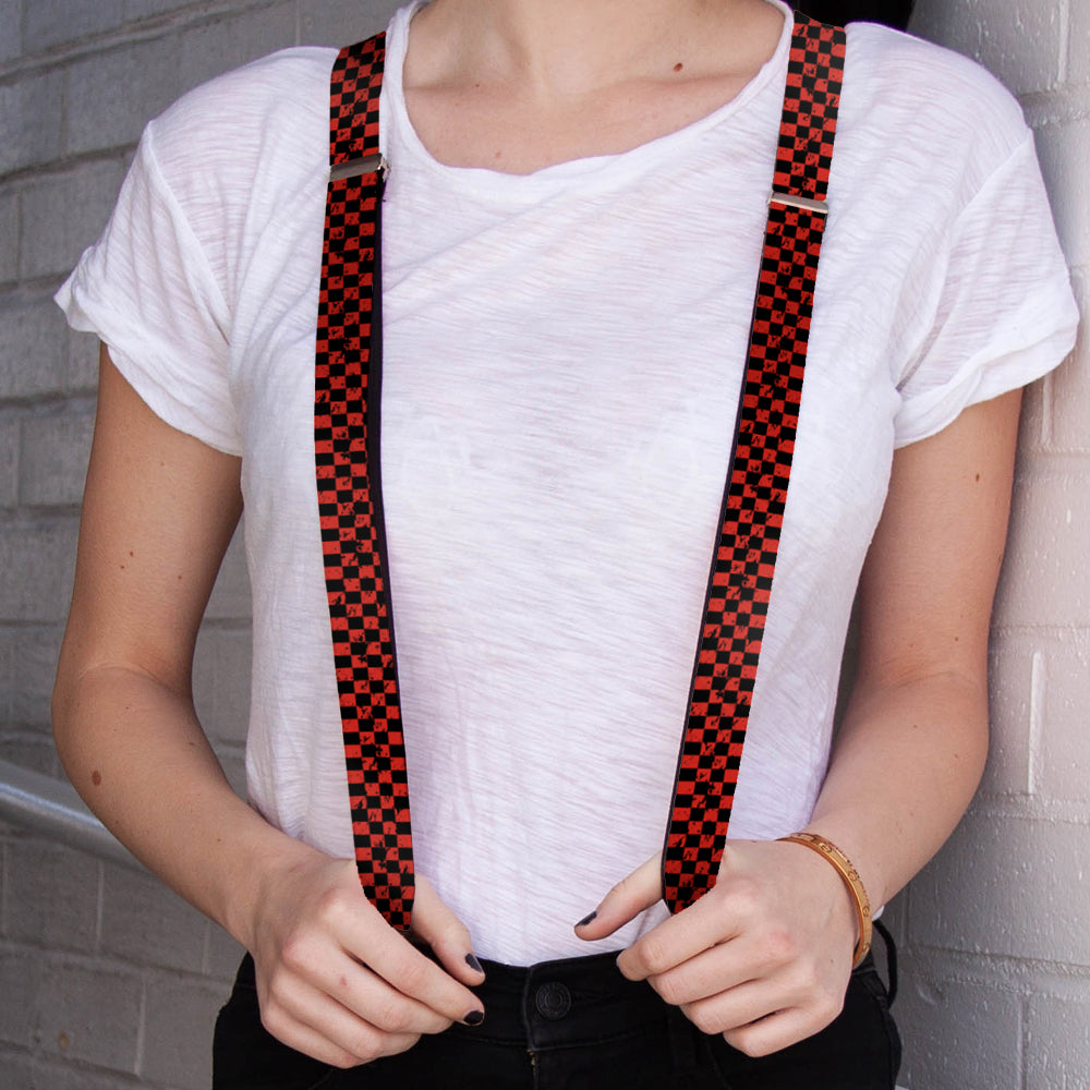 Suspenders - 1.0" - Checker Weathered Black/Red Suspenders Buckle-Down   