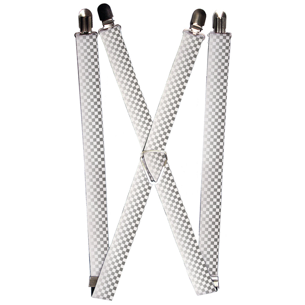 Suspenders - 1.0" - Checker Black/White Fade Out Suspenders Buckle-Down   