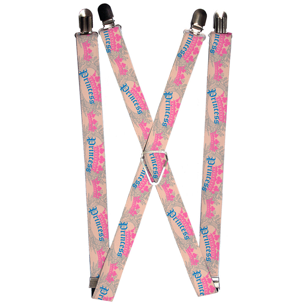 Suspenders - 1.0" - Crown Princess Oval Baby Pink/Baby Blue Suspenders Buckle-Down   
