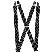 Suspenders - 1.0" - Diagonal Stripes Scribble Gray/Black Suspenders Buckle-Down   