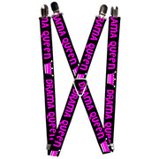 Suspenders - 1.0" - DRAMA QUEEN Black/Fuchsia Suspenders Buckle-Down   