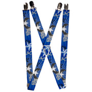 Suspenders - 1.0" - Die Hard Skulls & Stars1 Blue/Grays Suspenders Buckle-Down   