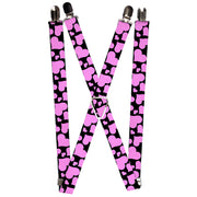 Suspenders - 1.0" - Eighties Hearts Black/Fuchsia/White Suspenders Buckle-Down   