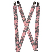Suspenders - 1.0" - Eighties Stars2 Black/White/Red Suspenders Buckle-Down   