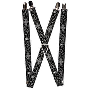 Suspenders - 1.0" - Fleur-de-Lis w/Filigree Black/Gray Suspenders Buckle-Down   