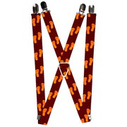 Suspenders - 1.0" - Flip Flops Burgundy/Orange Suspenders Buckle-Down   
