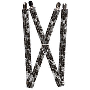 Suspenders - 1.0" - Grunge Bricks Black/White Suspenders Buckle-Down   