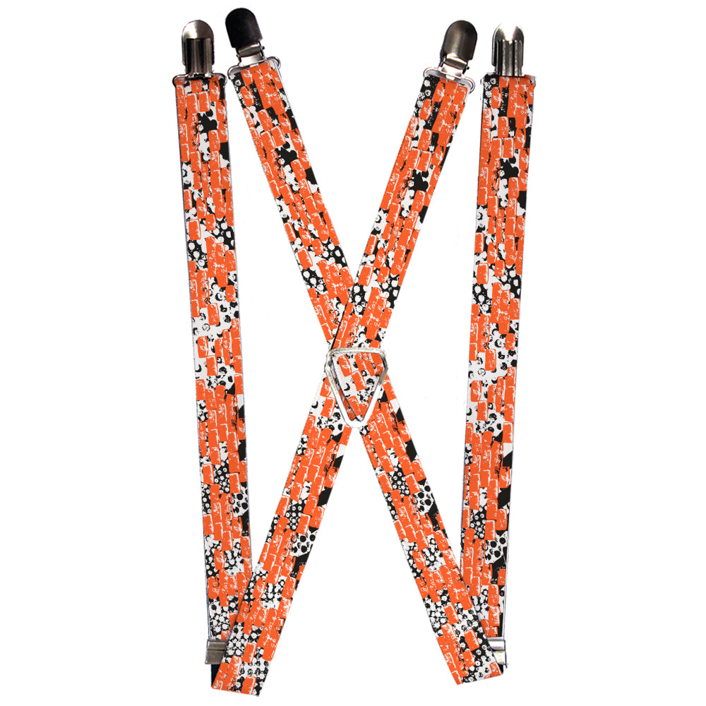 Suspenders - 1.0" - Grunge Bricks Orange Suspenders Buckle-Down   