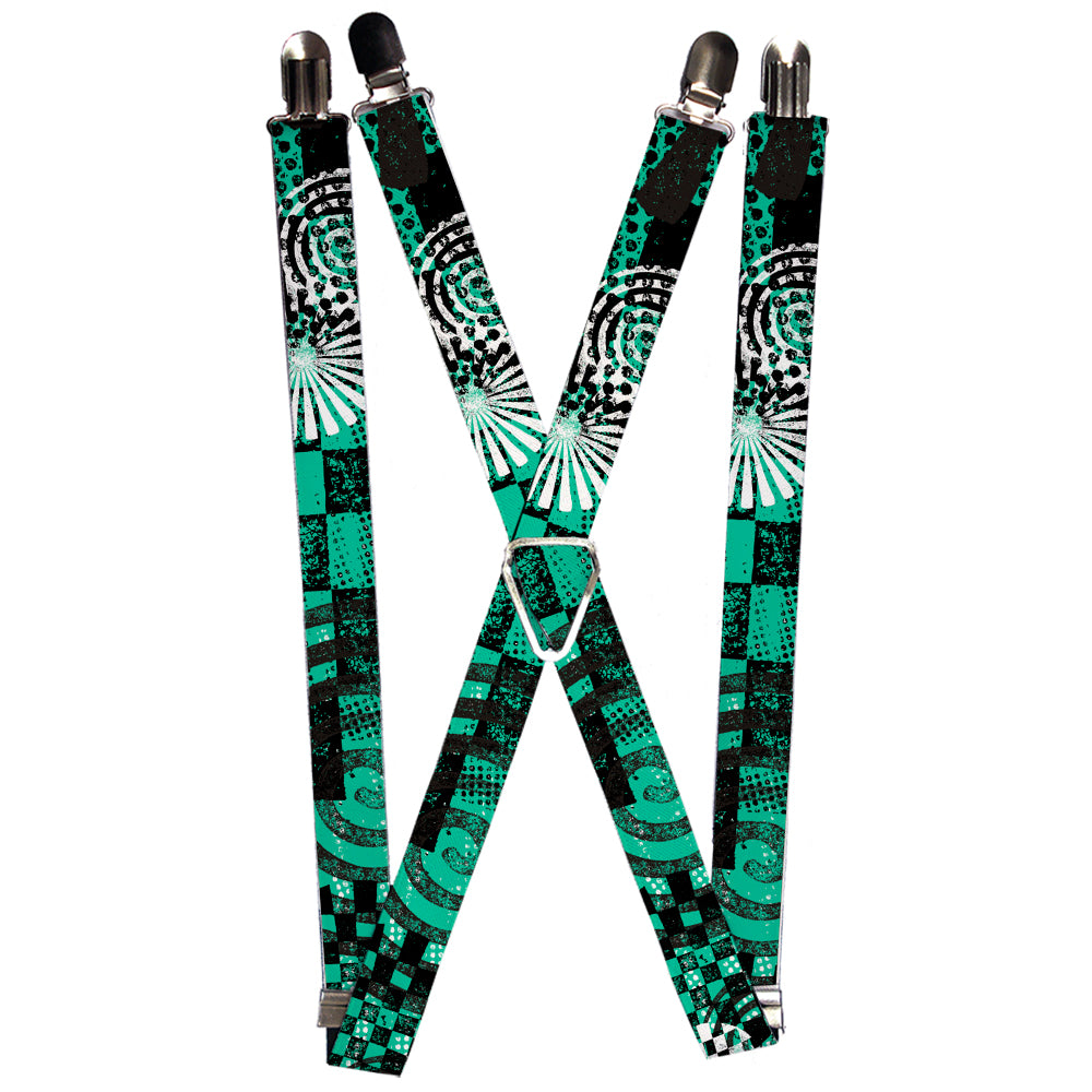 Suspenders - 1.0" - Grunge Chaos Green Suspenders Buckle-Down   