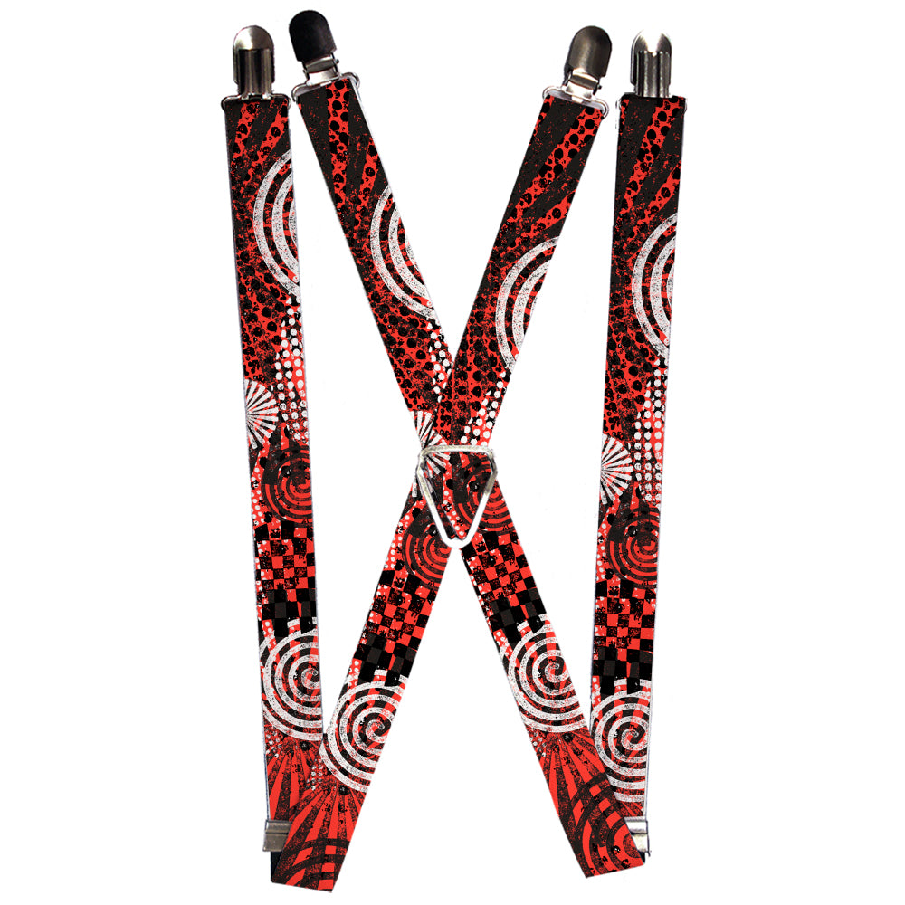 Suspenders - 1.0" - Grunge Chaos Red Suspenders Buckle-Down   