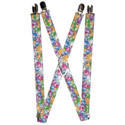 Suspenders - 1.0" - Gems Stacked Multi Color Suspenders Buckle-Down   