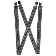Suspenders - 1.0" - Geometric5 Grays/Black/White Suspenders Buckle-Down   