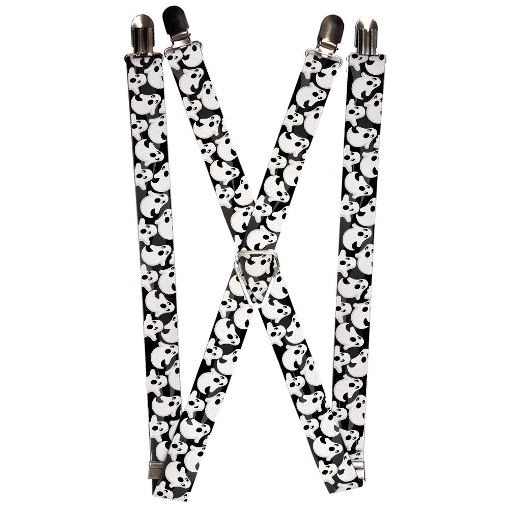 Suspenders - 1.0" - Ghosts Scattered Black/White Suspenders Buckle-Down   