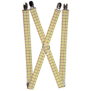 Suspenders - 1.0" - Houndstooth White/Green/Brown Suspenders Buckle-Down   