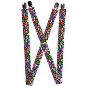 Suspenders - 1.0" - Hearts Black/Multi Color Suspenders Buckle-Down   