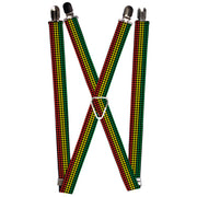 Suspenders - 1.0" - Houndstooth Black/Rasta Suspenders Buckle-Down   