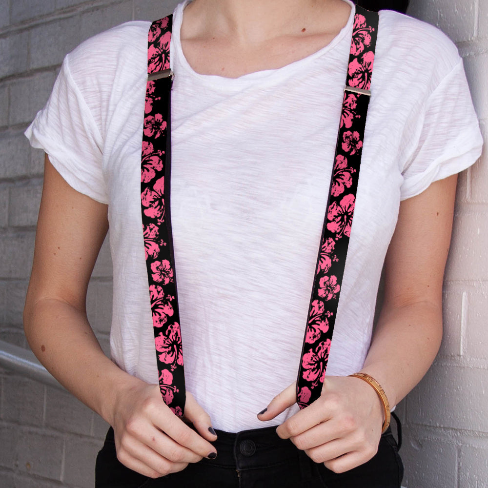Suspenders - 1.0" - Hibiscus Weathered Black/Pink Suspenders Buckle-Down   