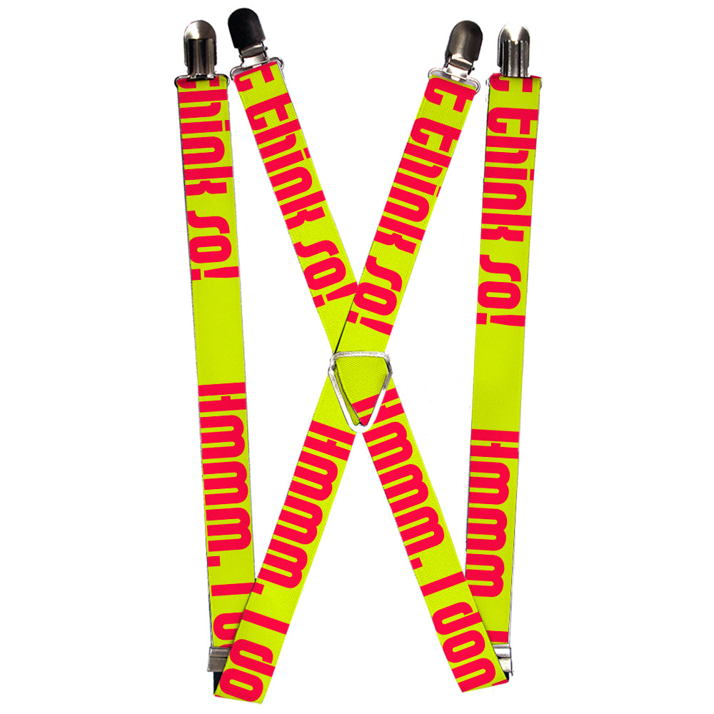 Suspenders - 1.0" - HMMM, I DON'T THINK SO! Yellow/Pink Suspenders Buckle-Down   