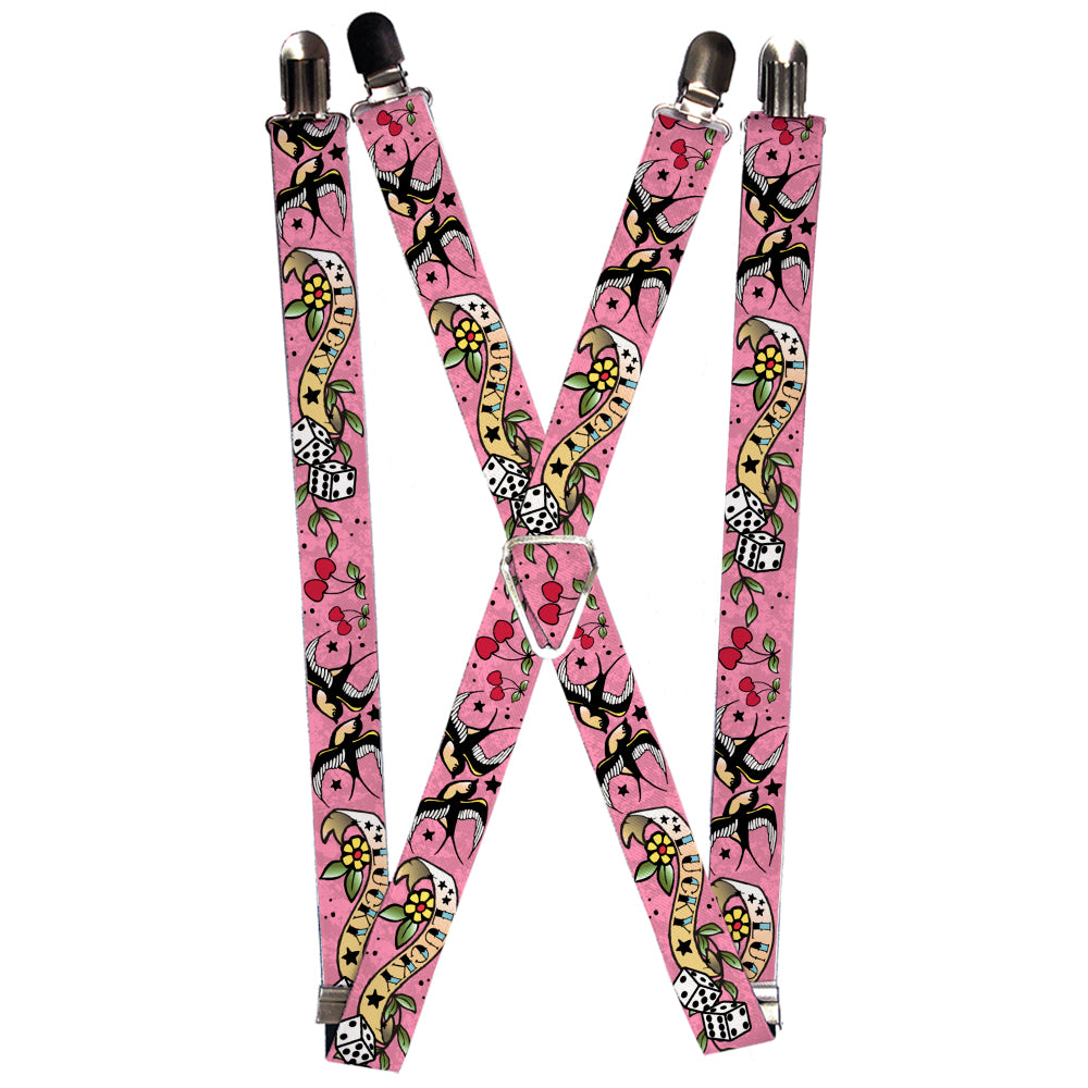 Suspenders - 1.0" - Lucky Pink Suspenders Buckle-Down   