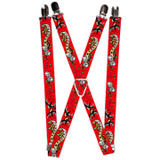 Suspenders - 1.0" - Lucky Red Suspenders Buckle-Down   