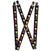 Suspenders - 1.0" - LICK ME Battery Cartoon Suspenders Buckle-Down   