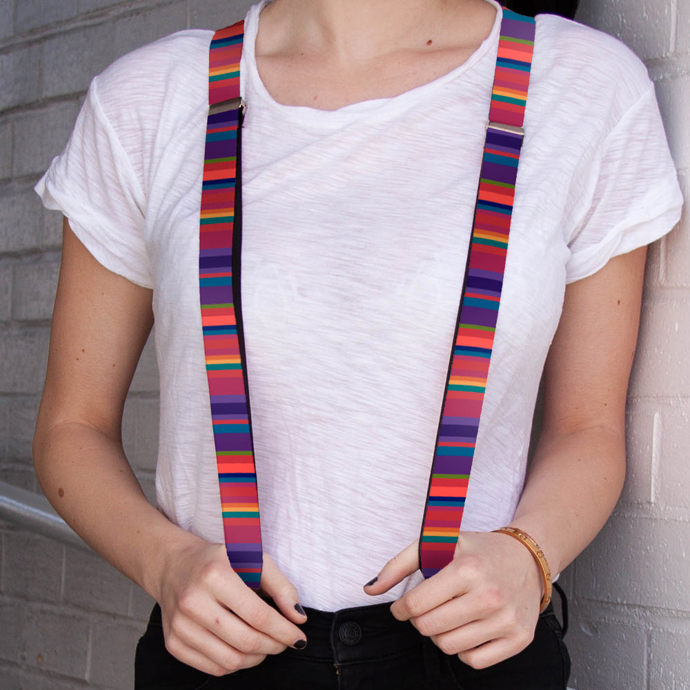 Suspenders - 1.0" - Lines Reds/Purples Suspenders Buckle-Down   