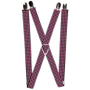 Suspenders - 1.0" - Mini Polka Dots Black/Pink Suspenders Buckle-Down   