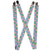 Suspenders - 1.0" - Madras Plaid Pink Suspenders Buckle-Down   