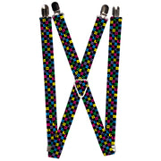 Suspenders - 1.0" - Musical Checkers Black/Neon Suspenders Buckle-Down   