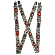 Suspenders - 1.0" - Mouth Zebra Suspenders Buckle-Down   