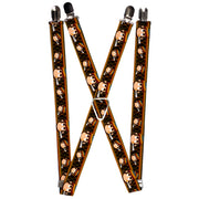Suspenders - 1.0" - Multi Smoking Monkey Argyle Brown Suspenders Buckle-Down   
