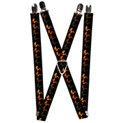 Suspenders - 1.0" - Mud Flap Girl Repeat Black/Orange Fade Suspenders Buckle-Down   