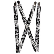 Suspenders - 1.0" - Only God Can Judge Me Black/White Suspenders Buckle-Down   