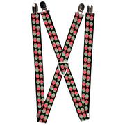 Suspenders - 1.0" - Owls Flip Black/Mauve/Sage Suspenders Buckle-Down   